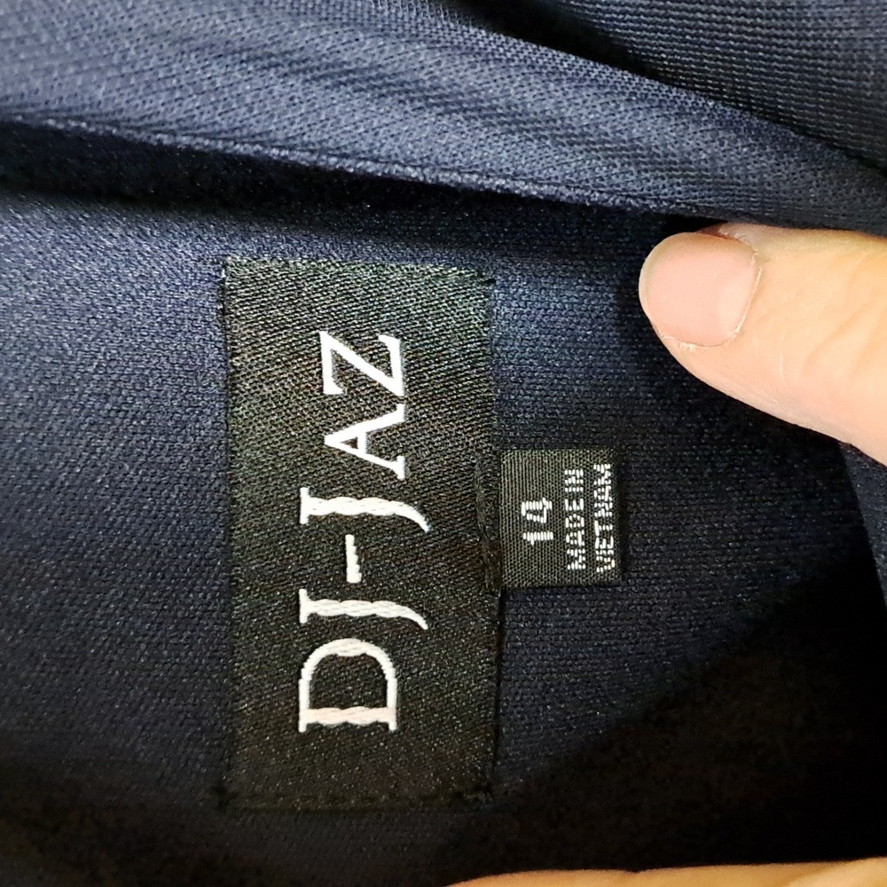 DJ-JAZ 14 party dress, prom, christmas.  Navy ptp 20 " length  39" - Picture 7 of 12